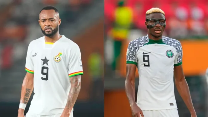 Nigeria vs Ghana football kit comparison showing Super Eagles jersey and Black Stars jersey