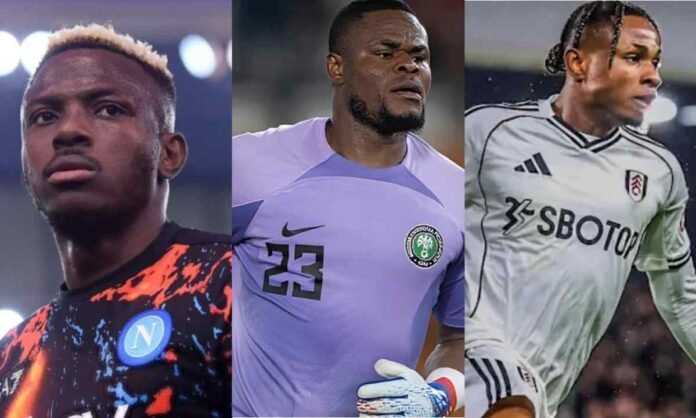 Super Eagles transfer news featuring Stanley Nwabali, Victor Osimhen and Tolu Arokodare