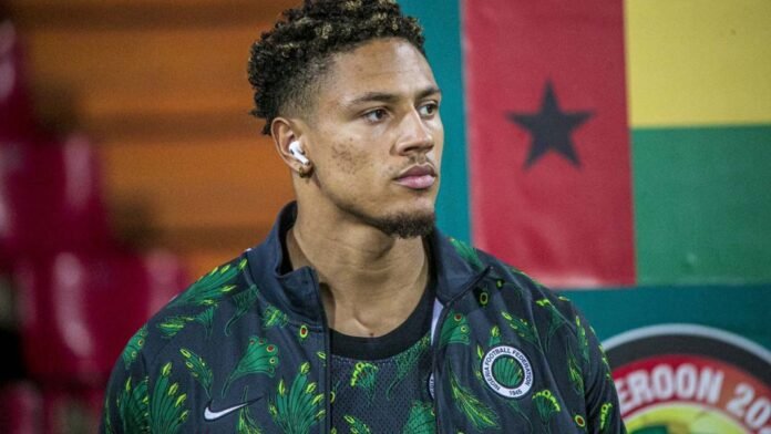 Maduka Okoye playing for Udinese and the Super Eagles during a football match
