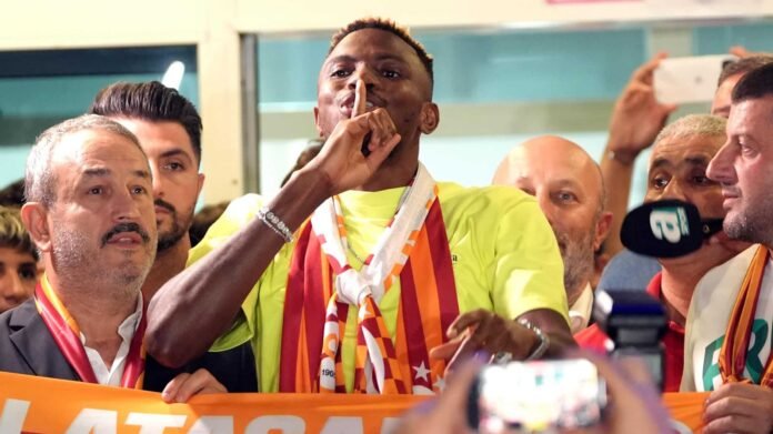 Victor Osimhen at Galatasaray as the Super Eagles striker reportedly helped attract Chimezie Metu to the Turkish club